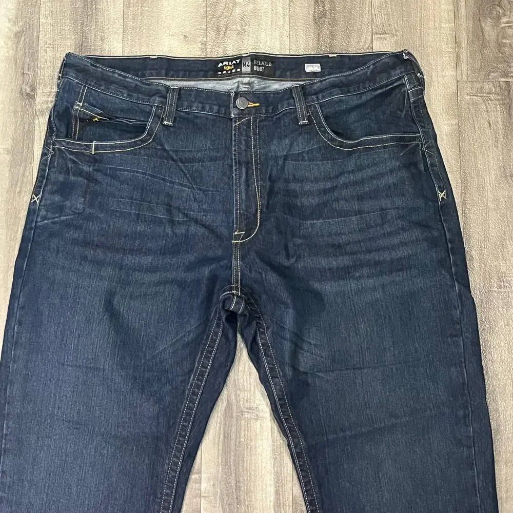 NWOT Ariat Rebar M4 Relax Boot Jeans Mens 42x30 Dark Wash DuraStretch Work Denim